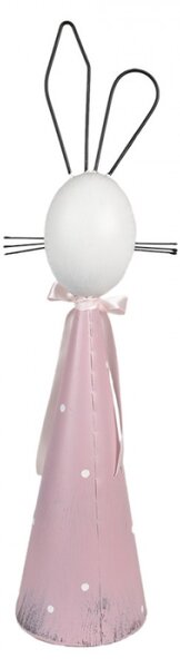 Velká socha králíčka v růžových šatech – 60 cm