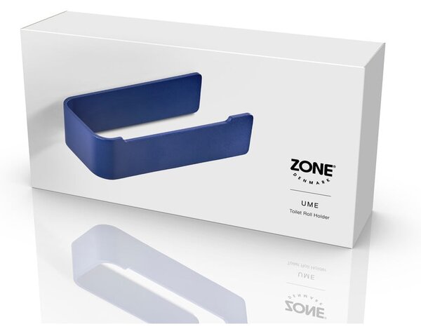 Modrý nástěnný kovový držák na toaletní papír Ume – Zone