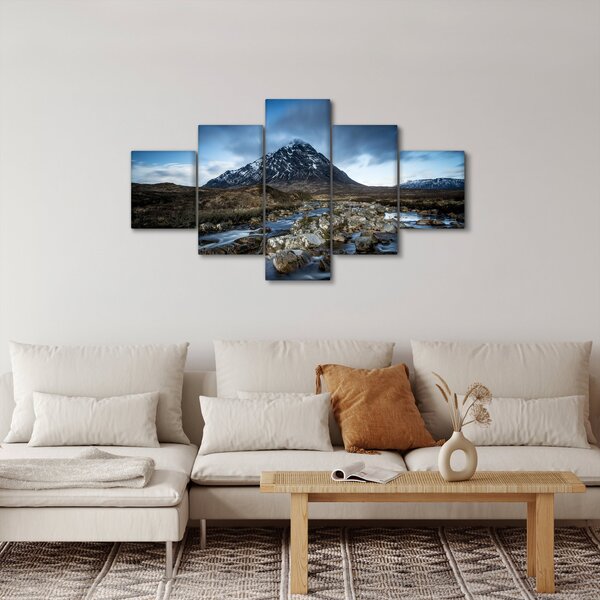 Obraz hory a řeky (125x70 cm)