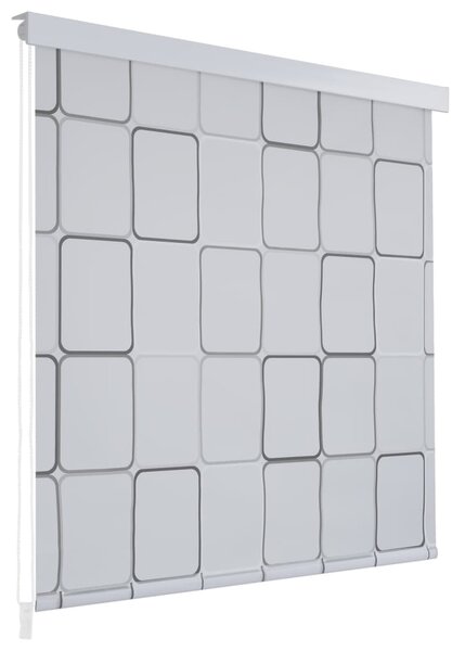 Sprchová roleta 80 x 240 cm s čtvercovým vzorem