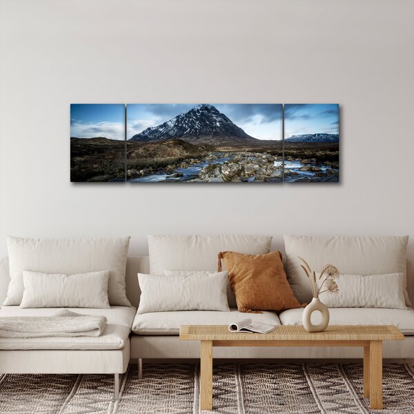 Obraz hory a řeky (170x50 cm)