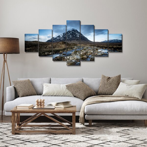 Obraz hory a řeky (210x100 cm)
