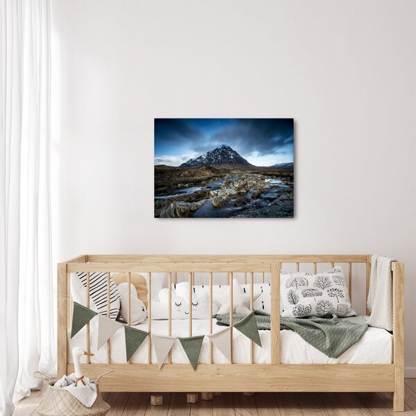 Obraz hory a řeky (70x50 cm)