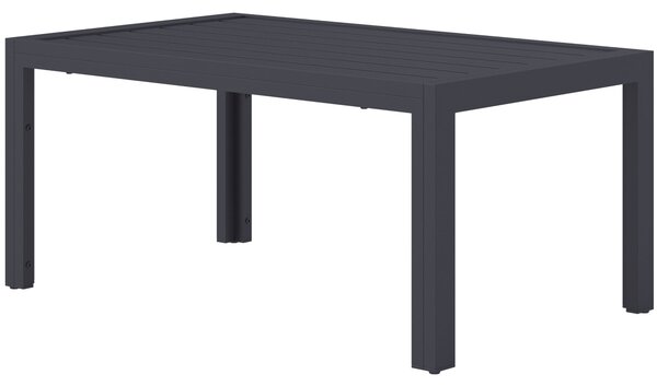 Outsunny obdélný ocelový balkonový konferenční stolek – odolný vůči povětrnosti, 101,5 × 61 × 46 cm, šedý | Aosom