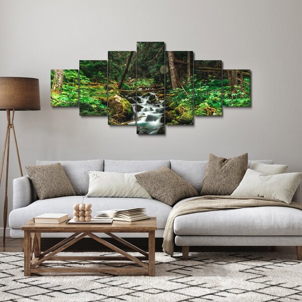 Obraz potoku v lese (210x100 cm)