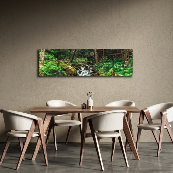 Obraz potoku v lese (170x50 cm)