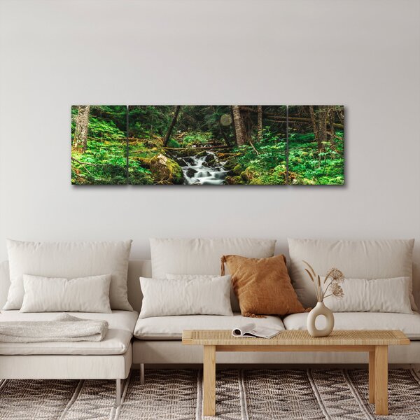 Obraz potoku v lese (170x50 cm)