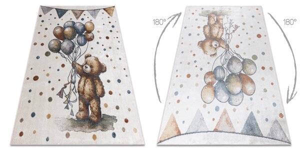 Koberec BONO 9614 medvídek / balony, krémový / světle šedý