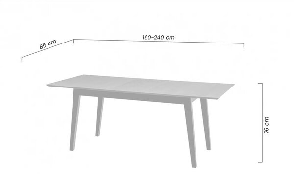 Szynaka Jídelní rozkládací stůl Lazure 40 160/240 cm dub Rustikal/černý