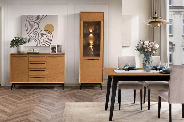 Szynaka Jídelní rozkládací stůl Lazure 40 160/240 cm dub Rustikal/černý