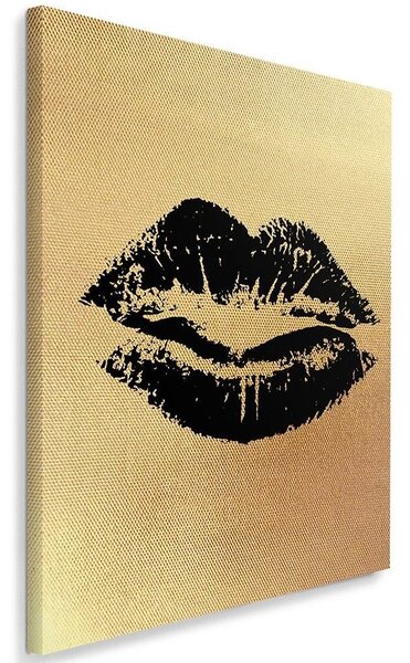 Gario Obraz na plátně Zlatá vášnivá ústa Velikost: 40 x 60 cm, Provedení: Obraz na plátně