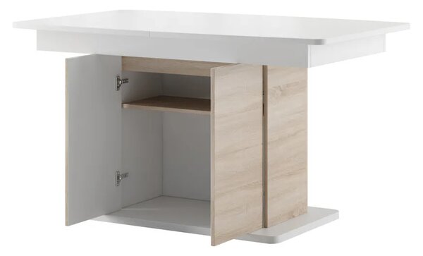 Szynaka Jídelní rozkládací stůl Star 03 s úložným prostorem 140/210 cm dub Sonoma/bílý