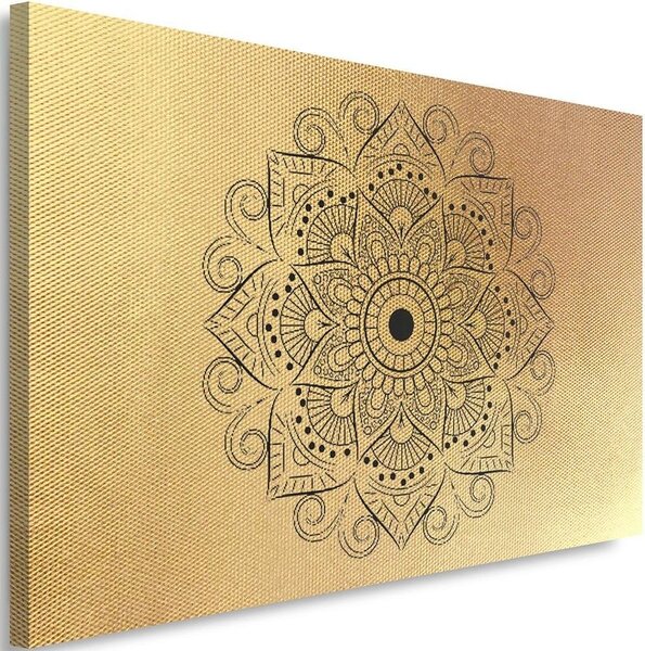 Gario Obraz na plátně Zlatý geometrický motiv mandaly Velikost: 120 x 80 cm, Provedení: Obraz na plátně