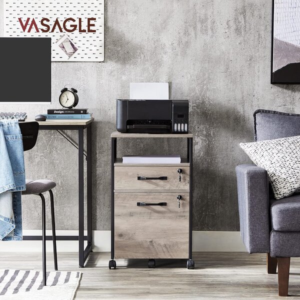 SONGMICS Kancelářský kontejner Vasagle File šedo-hnědý/černý