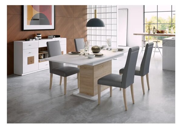 Szynaka Jídelní rozkládací stůl Star 03 s úložným prostorem 140/210 cm dub Sonoma/bílý