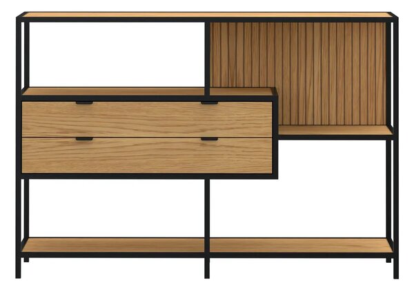 Actona Knihovna Seaford III 114 cm dub divoký/černá