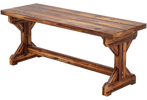 Outsunny 2místná odolná lavička ze smrku s X-nožkami, pálená — 114 × 40 × 46 cm, nosnost 240 kg | Aosom