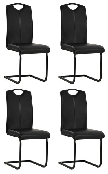 Konzolové jídelní židle 4 ks černé umělá kůže