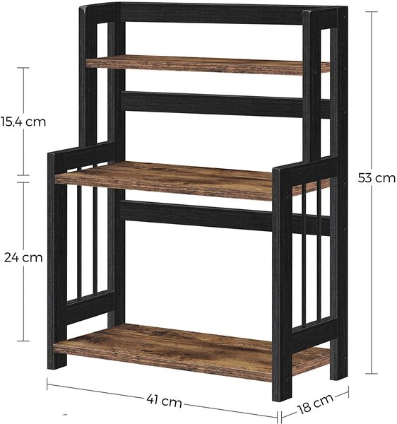 SONGMICS Kuchyňská police Vasagle Brazo 41 cm hnědá/černá