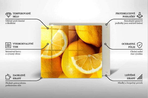 Skleněná deska do kuchyně Šťavnaté citrony
