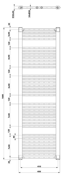 Aqualine Sapho, DIRECT otopné těleso s bočním připojením 450x1680 mm, 757 W, bílá