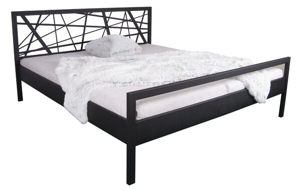 Česká Kovová postel ZIG ZAG Barevne provedení: Základní (černá, bílá, stříbrná 9006), Rozměr: 90 x 200 cm