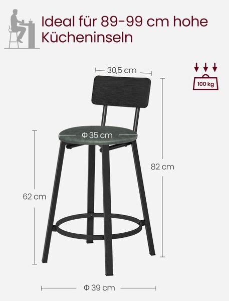 Set dvou barových židlí LBC059C01 (2 ks)