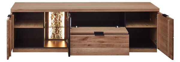 Szynaka TV stolek Napoli 31 s LED osvětlením 200 cm z masivu dub Bianco