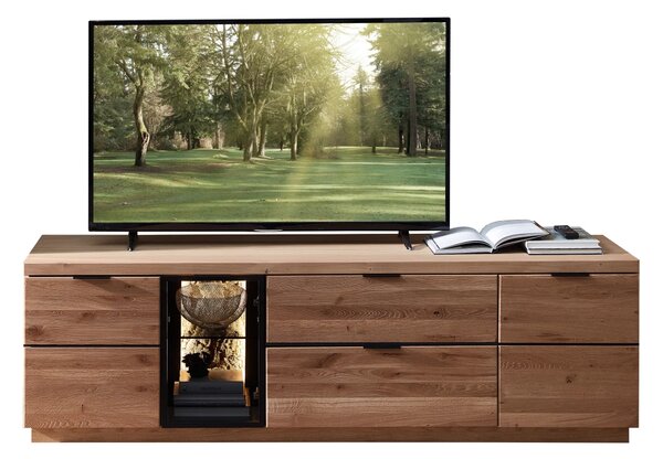 Szynaka TV stolek Napoli 31 s LED osvětlením 200 cm z masivu dub Bianco
