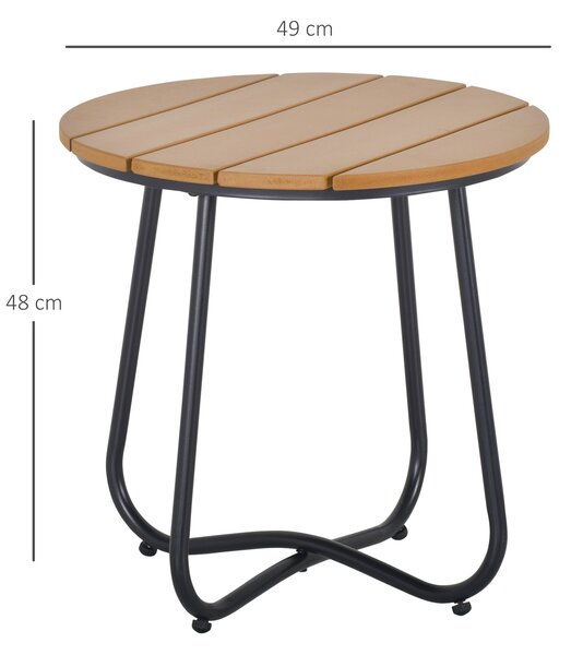 Zaoblený zahradní stůl Outsunny - Elegantní nábytek, stabilní s nastavitelnými nožkami, ideální pro zahradu, terasu a obývací pokoj, ocelový hnědý Ø49