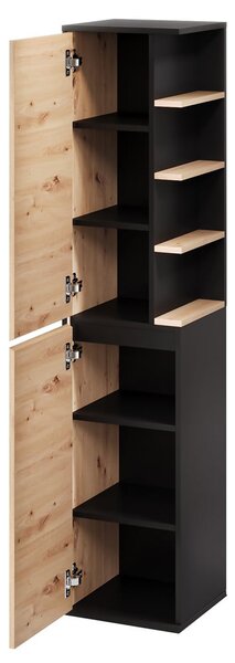 Szynaka Vysoká koupelnová skříňka Mossa 70 35 cm levá dub Artisan/černá