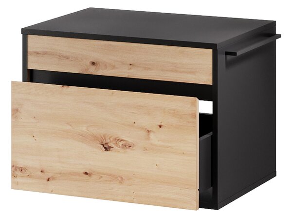 Szynaka Závěsná skříňka pod umyvadlo Mossa 56 60 cm dub Artisan/černá