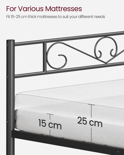 Kovová manželská postel 160 cm RMB065B01