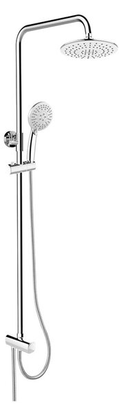 Mereo, Sprchový set s tyčí, bílá hlavová sprcha a třípolohová ruční sprcha, bílý plast/chrom, MER-CB95001SW1