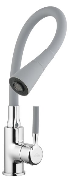 Invena Hula, vysoká dřezová baterie 2-funkční, šedá-chromová, INV-BZ-85-L05-L