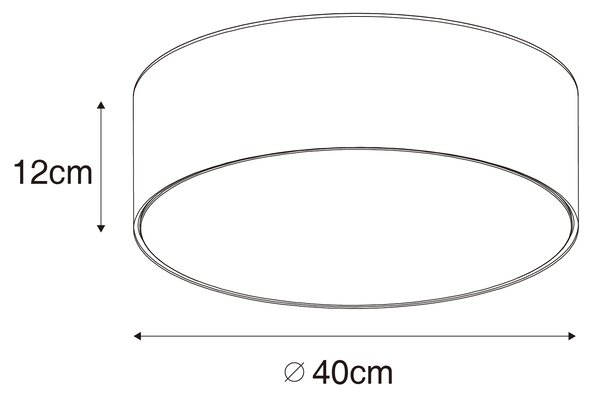 Moderní stropní svítidlo černé 40 cm se zlatým vnitřkem - Drum