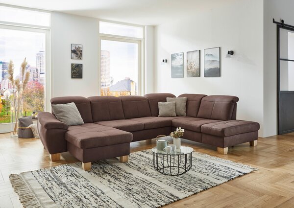 SEDACÍ SOUPRAVA, textil, šedavě hnědá Voleo - Sedací soupravy