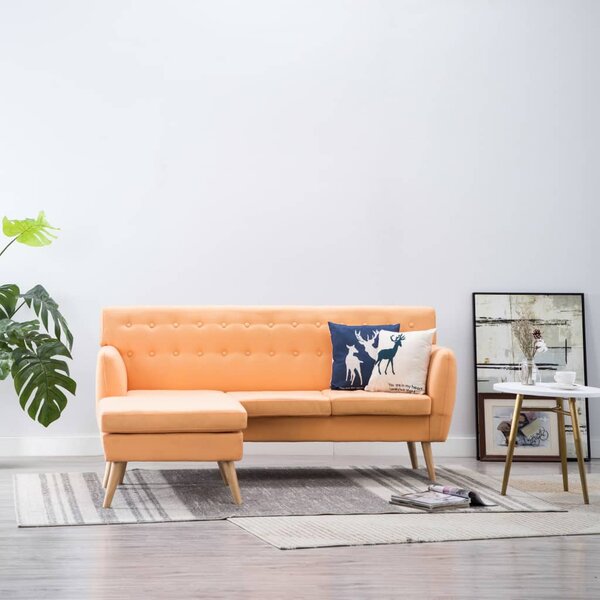 Rohová sedačka textilní čalounění 171,5x138x81,5 cm oranžová