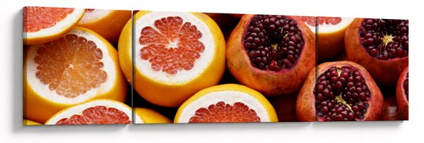 Obraz pomerančů a granátových jablek (170x50 cm)