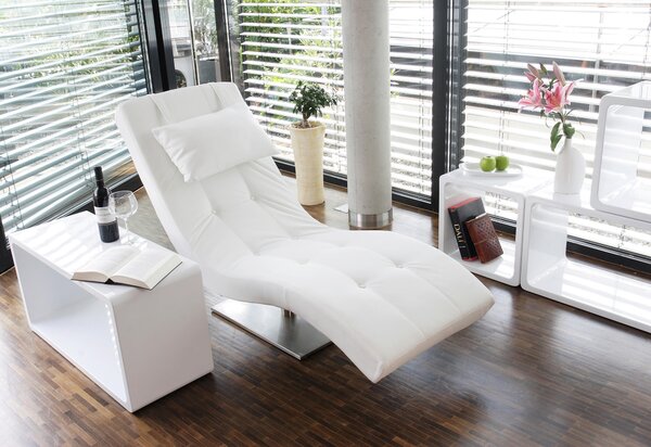 RELAXAČNÍ VÁLENDA, textil, bílá Livetastic - Relaxační křesla, Online Only