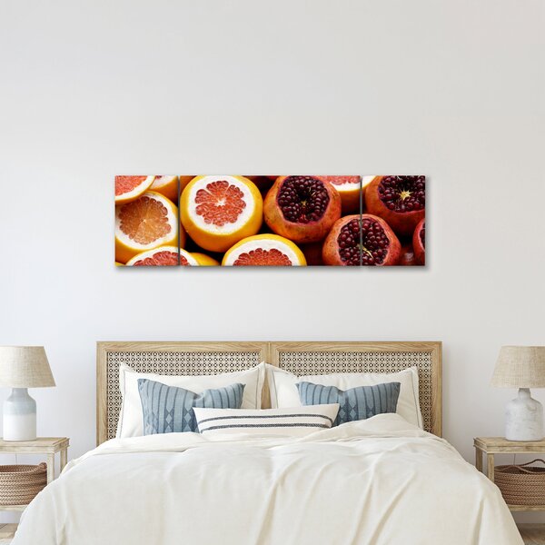 Obraz pomerančů a granátových jablek (170x50 cm)