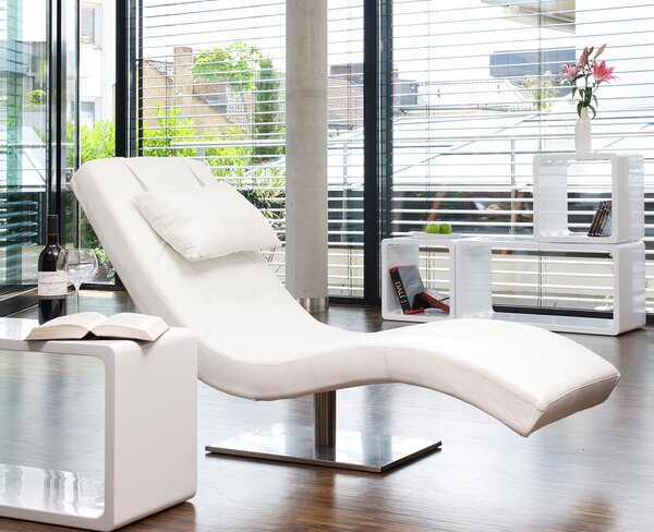 RELAXAČNÍ VÁLENDA, textil, bílá Livetastic - Relaxační křesla, Online Only