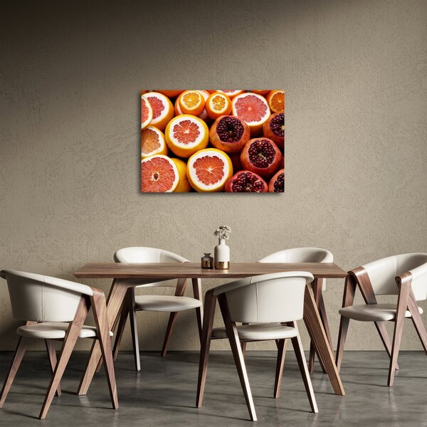 Obraz pomerančů a granátových jablek (70x50 cm)