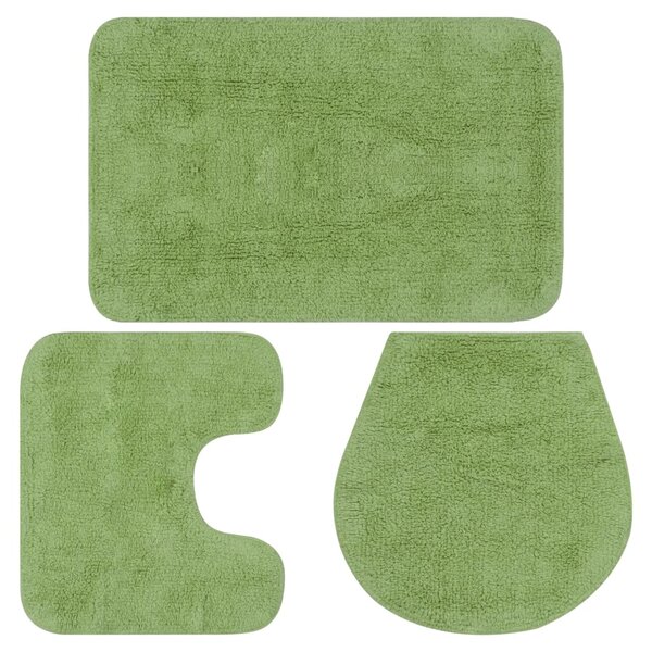 Sada koupelnových předložek 3 kusy textilní zelená