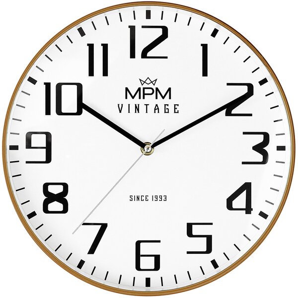 Designové plastové hodiny světle hnědé MPM Vintage II Since 1993