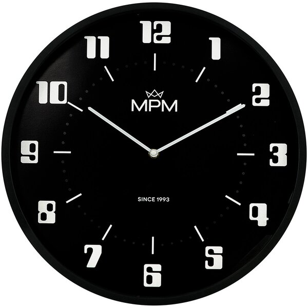 Designové plastové hodiny černé MPM Retro Since 1993 - C