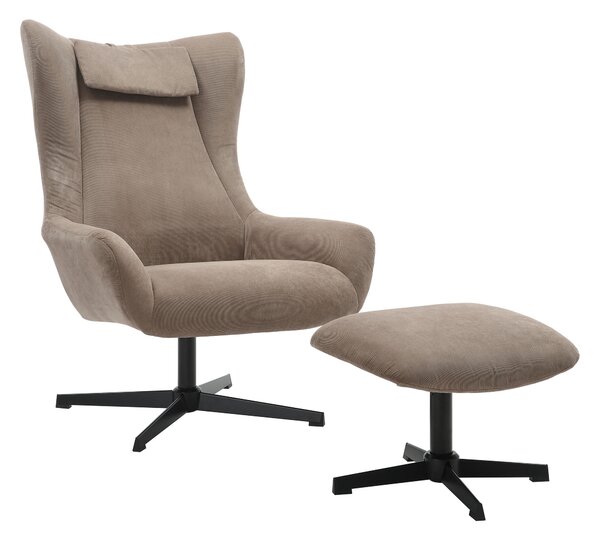 KŘESLO S PODNOŽKOU, textil, hnědá Livetastic - Online Only křesla & taburety, Online Only