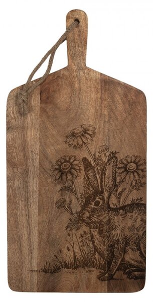 Dřevěné dekorační prkýnko se zajíčkem – 25x2x50 cm