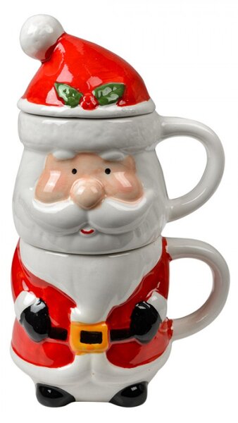 Sada vánočních hrníčků Santa Claus s pokličkou – 300 / 375 ml