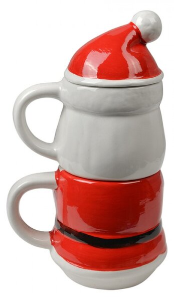 Sada vánočních hrníčků Santa Claus s pokličkou – 300 / 375 ml